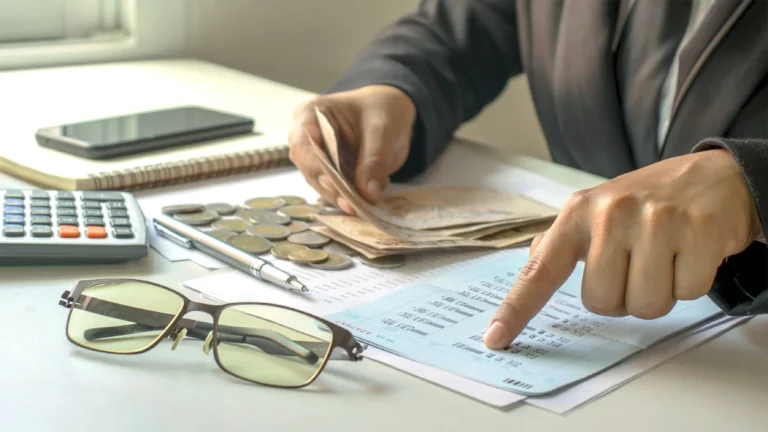 businessman checking accounts business income concept financial management financing Horizontal